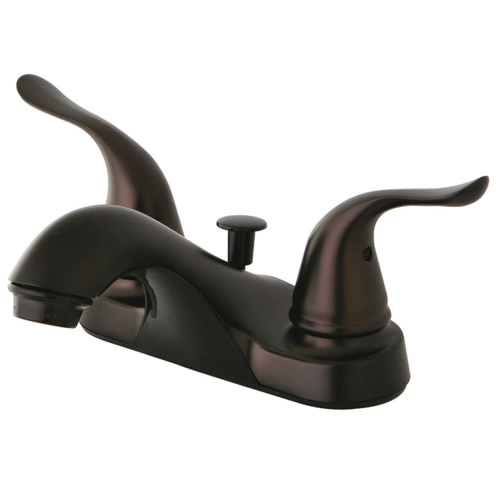 Kingston Brass FB5625YL Yosemite Double-Handle 4" Centerset Bathroom Faucet with Pop-Up Drain, Oil Rubbed Bronze