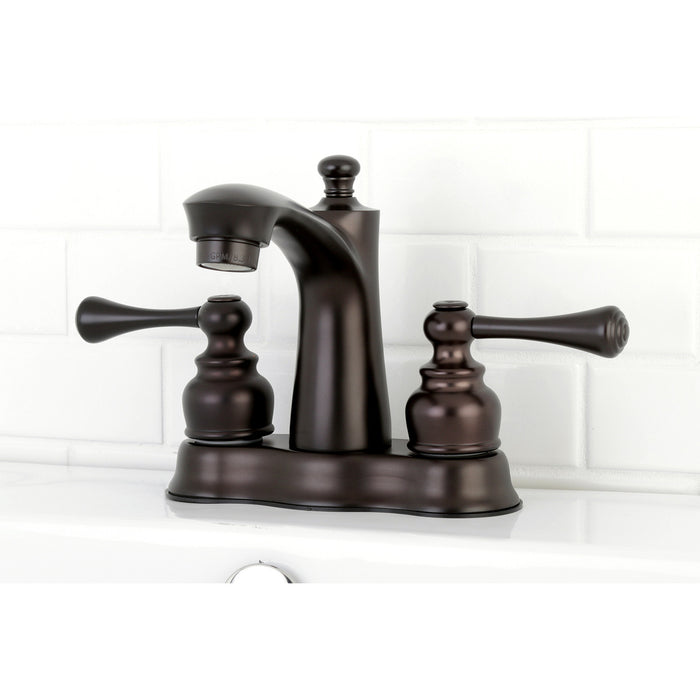 Kingston Brass FB7615BL Vintage Double-Handle 4" Centerset Bathroom Faucet with Pop-Up Drain, Oil Rubbed Bronze