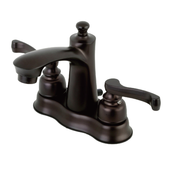 Kingston Brass FB7615FL Royale Double-Handle 4" Centerset Bathroom Faucet with Pop-Up Drain, Oil Rubbed Bronze