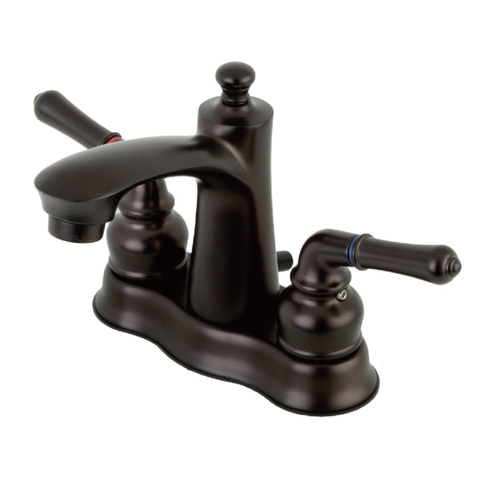 Kingston Brass FB7615NML Naples Double-Handle 4" Centerset Bathroom Faucet with Pop-Up Drain, Oil Rubbed Bronze