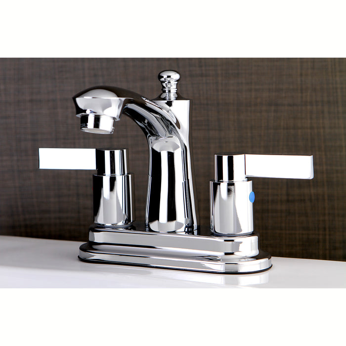 Kingston Brass FB7621NDL NuvoFusion Double-Handle 4" Centerset Bathroom Faucet with Pop-Up Drain, Polished Chrome
