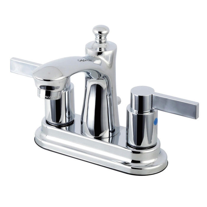Kingston Brass FB7621NDL NuvoFusion Double-Handle 4" Centerset Bathroom Faucet with Pop-Up Drain, Polished Chrome