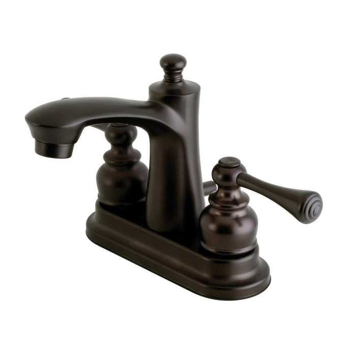 Kingston Brass FB7625BL Vintage Double-Handle 4" Centerset Bathroom Faucet with Pop-Up Drain, Oil Rubbed Bronze