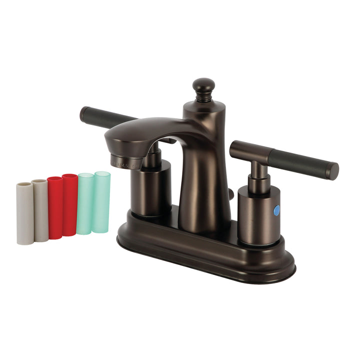 Kingston Brass FB7625CKL Kaiser Double-Handle 4" Centerset Bathroom Faucet with Pop-Up Drain, Oil Rubbed Bronze