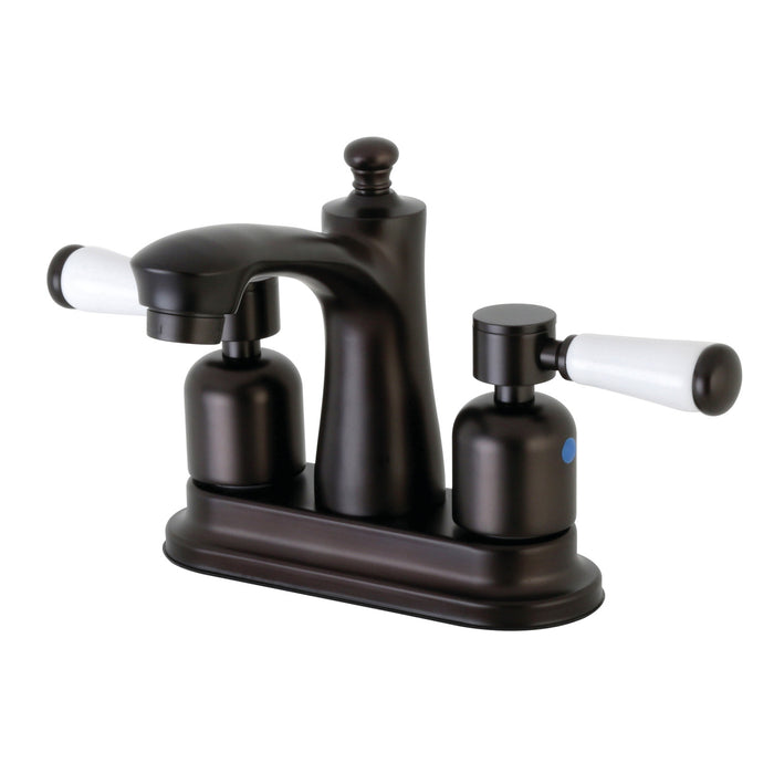 Kingston Brass FB7625DPL Paris Double-Handle 4" Centerset Bathroom Faucet with Pop-Up Drain, Oil Rubbed Bronze