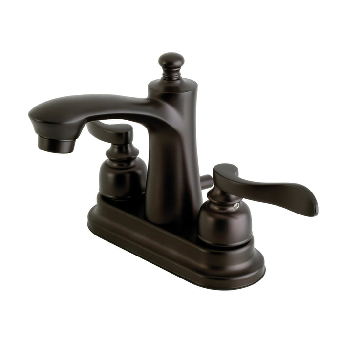 Kingston Brass FB7625NFL NuWave French Double-Handle 4" Centerset Bathroom Faucet with Pop-Up Drain, Oil Rubbed Bronze