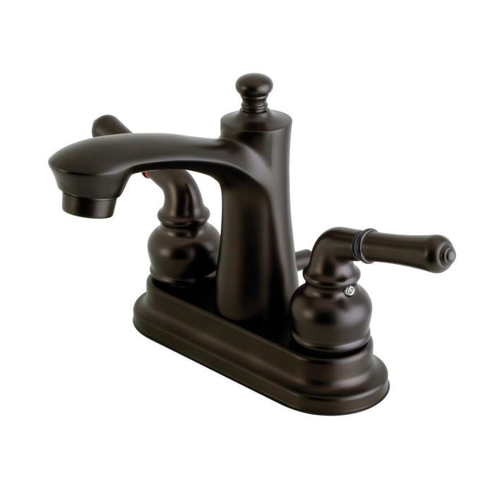 Kingston Brass FB7625NML Naples Double-Handle 4" Centerset Bathroom Faucet with Pop-Up Drain, Oil Rubbed Bronze