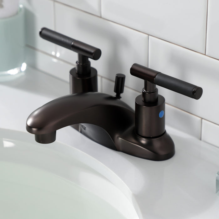 Kingston Brass FB8625CKL Kaiser Double-Handle 4" Centerset Bathroom Faucet with Pop-Up Drain, Oil Rubbed Bronze