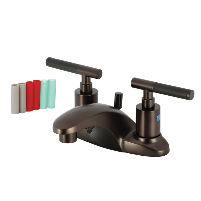 Kingston Brass FB8625CKL Kaiser Double-Handle 4" Centerset Bathroom Faucet with Pop-Up Drain, Oil Rubbed Bronze