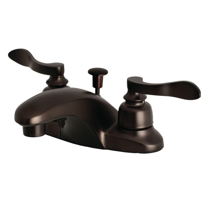 Kingston Brass FB8625NFL NuWave French Double-Handle 4" Centerset Bathroom Faucet with Pop-Up Drain, Oil Rubbed Bronze