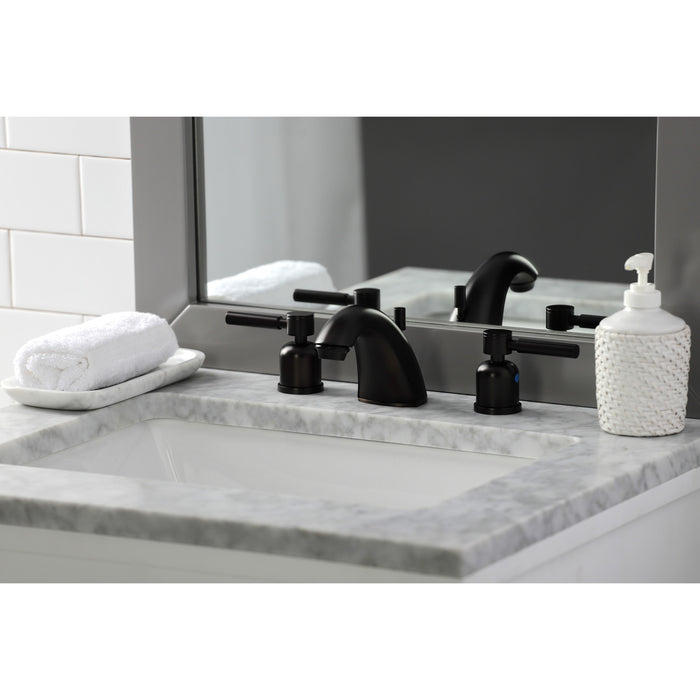 Kingston Brass FB8955DL Concord Widespread Bathroom Faucet with Retail Pop-Up Drain, Oil Rubbed Bronze