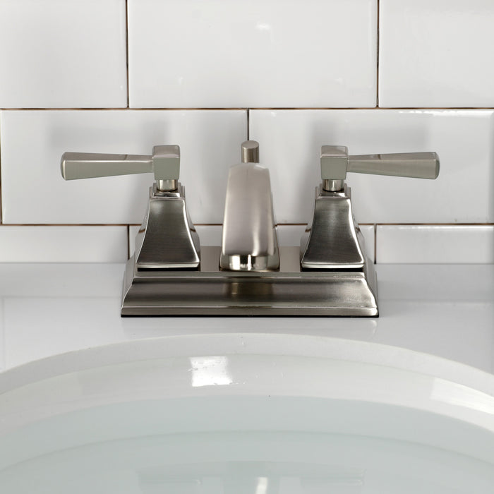 Kingston Brass FSC4648DL Concord Double-Handle 4" Centerset Bathroom Faucet with Pop-Up Drain, Brushed Nickel
