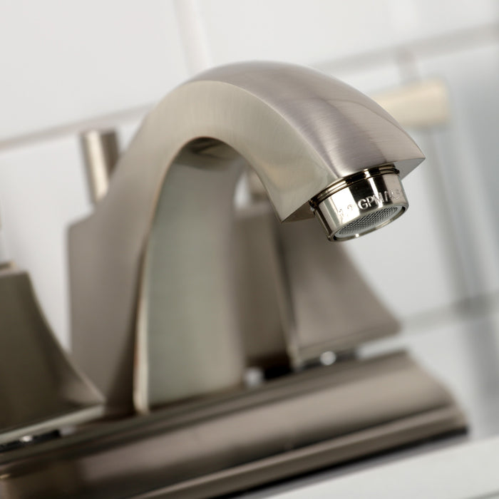 Kingston Brass FSC4648DL Concord Double-Handle 4" Centerset Bathroom Faucet with Pop-Up Drain, Brushed Nickel