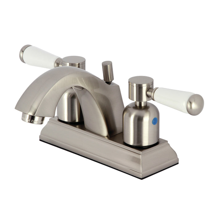 Kingston Brass FSC4648DPL Paris Double-Handle 4" Centerset Bathroom Faucet with Pop-Up Drain, Brushed Nickel