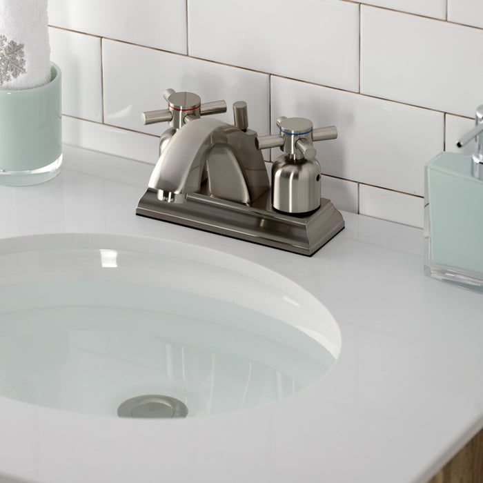 Kingston Brass FSC4648DX Concord Double-Handle 4" Centerset Bathroom Faucet with Pop-Up Drain, Brushed Nickel