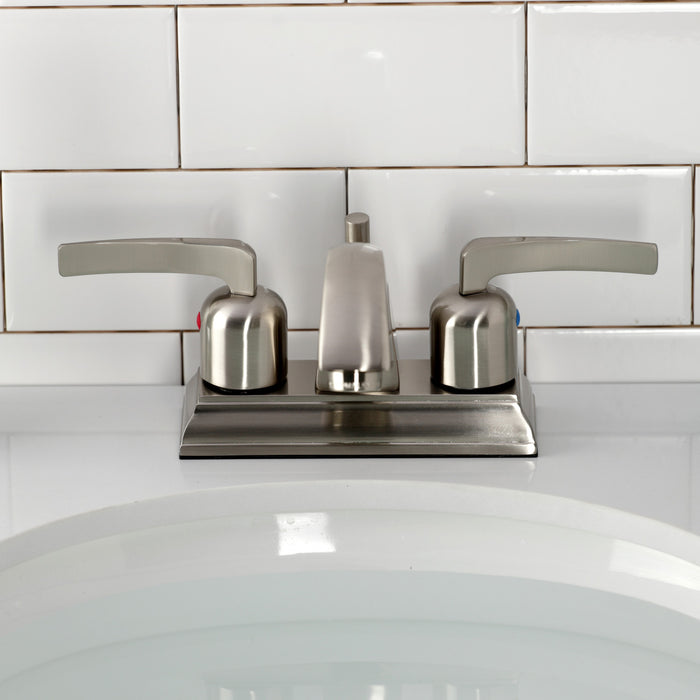 Kingston Brass FSC4648EFL Centurion Double-Handle 4" Centerset Bathroom Faucet with Pop-Up Drain, Brushed Nickel