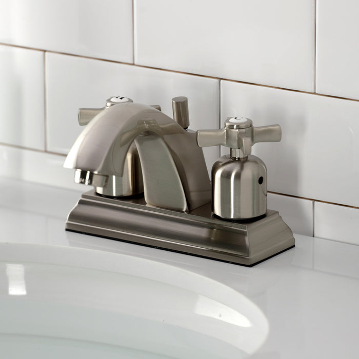 Kingston Brass FSC4648ZX Millennium Double-Handle 4" Centerset Bathroom Faucet with Pop-Up Drain, Brushed Nickel