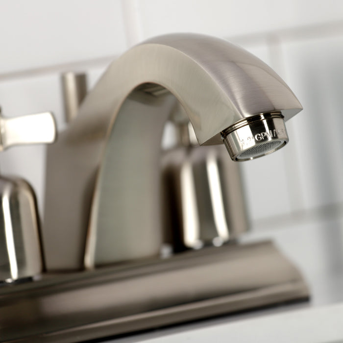 Kingston Brass FSC4648ZX Millennium Double-Handle 4" Centerset Bathroom Faucet with Pop-Up Drain, Brushed Nickel