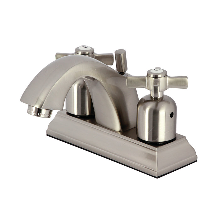 Kingston Brass FSC4648ZX Millennium Double-Handle 4" Centerset Bathroom Faucet with Pop-Up Drain, Brushed Nickel