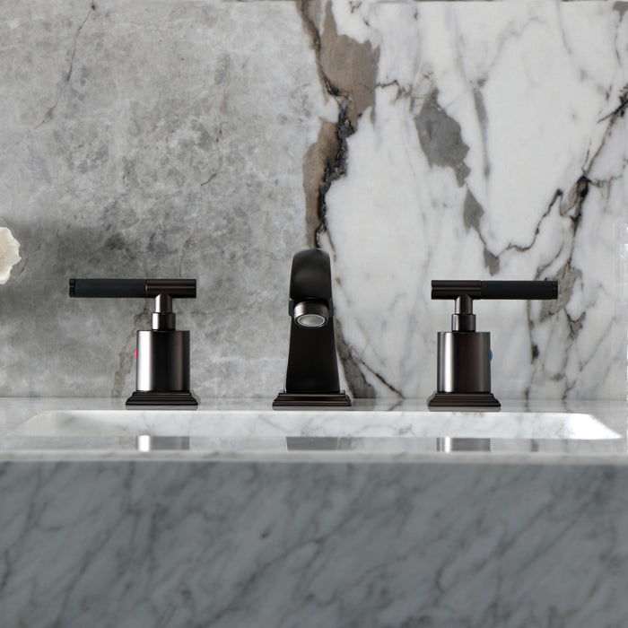 Kingston Brass FSC4685CKL Kaiser Widespread Bathroom Faucet with Pop-Up Drain, Oil Rubbed Bronze