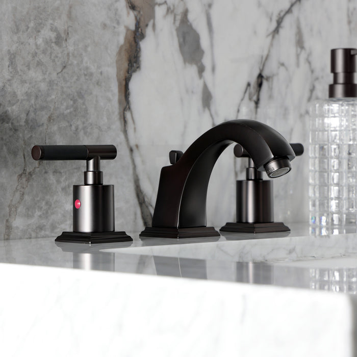 Kingston Brass FSC4685CKL Kaiser Widespread Bathroom Faucet with Pop-Up Drain, Oil Rubbed Bronze