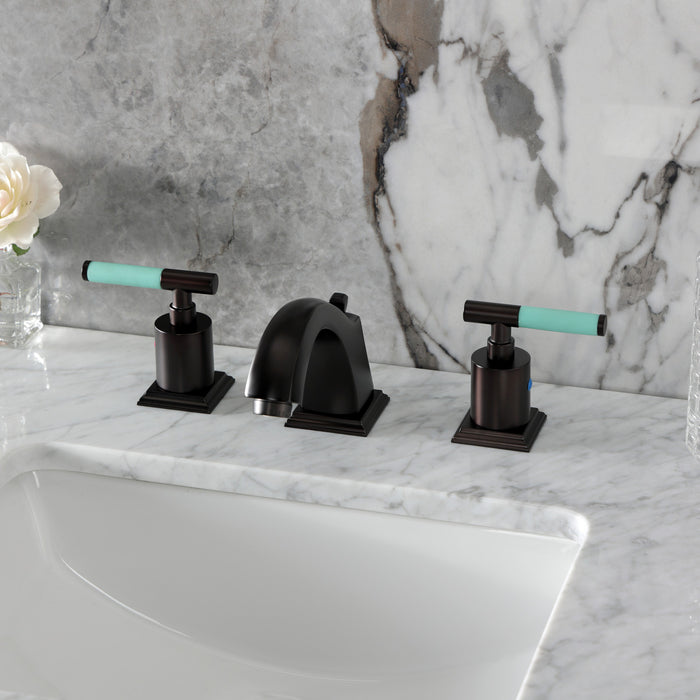 Kingston Brass FSC4685CKL Kaiser Widespread Bathroom Faucet with Pop-Up Drain, Oil Rubbed Bronze