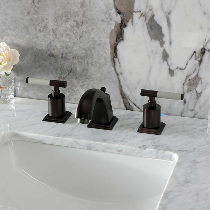 Kingston Brass FSC4685CKL Kaiser Widespread Bathroom Faucet with Pop-Up Drain, Oil Rubbed Bronze