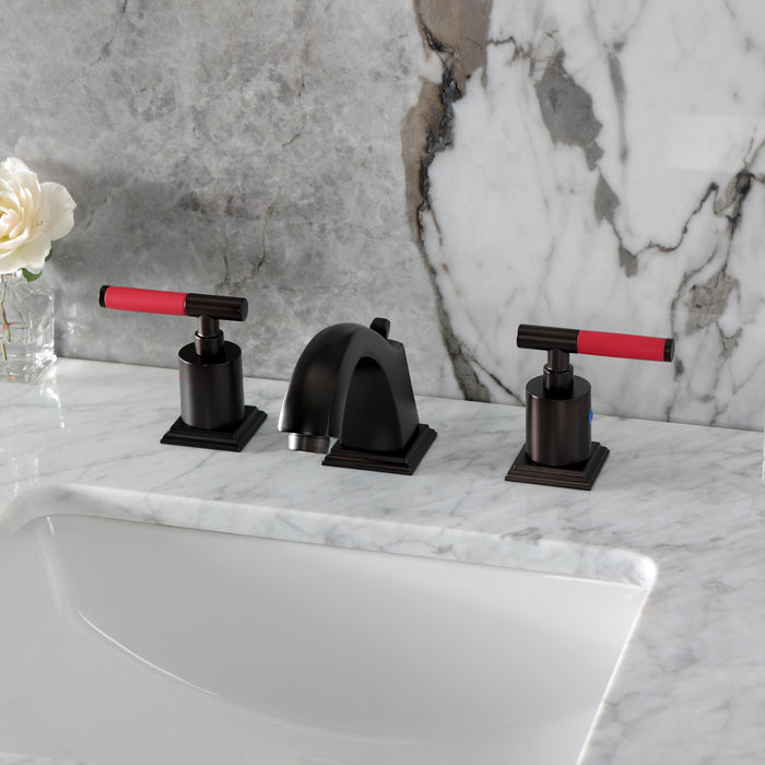 Kingston Brass FSC4685CKL Kaiser Widespread Bathroom Faucet with Pop-Up Drain, Oil Rubbed Bronze