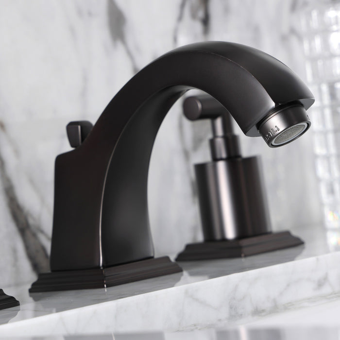 Kingston Brass FSC4685CKL Kaiser Widespread Bathroom Faucet with Pop-Up Drain, Oil Rubbed Bronze