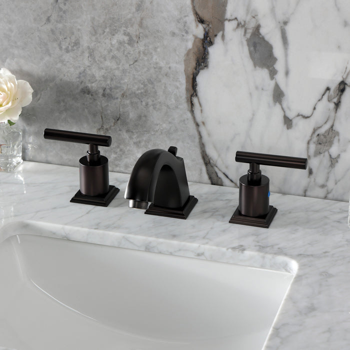 Kingston Brass FSC4685CML Manhattan Widespread Bathroom Faucet with Pop-Up Drain, Oil Rubbed Bronze