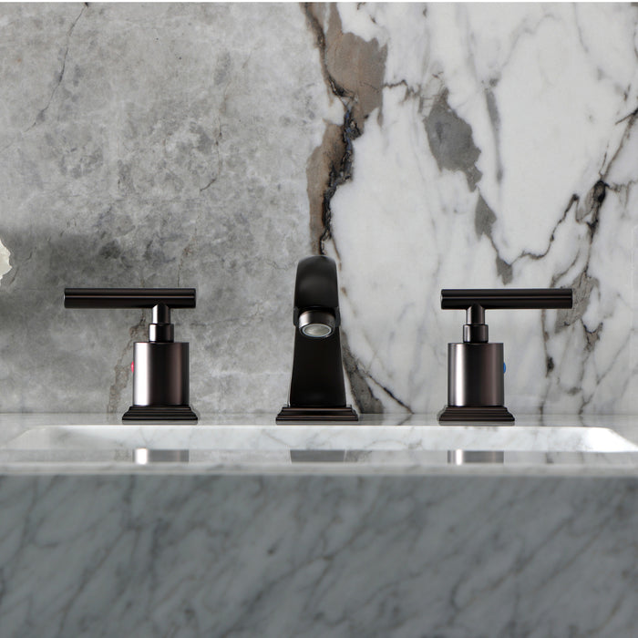 Kingston Brass FSC4685CML Manhattan Widespread Bathroom Faucet with Pop-Up Drain, Oil Rubbed Bronze