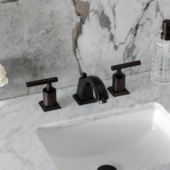 Kingston Brass FSC4685CML Manhattan Widespread Bathroom Faucet with Pop-Up Drain, Oil Rubbed Bronze