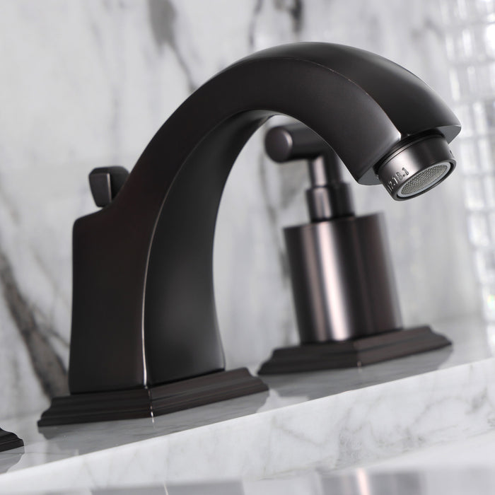 Kingston Brass FSC4685CML Manhattan Widespread Bathroom Faucet with Pop-Up Drain, Oil Rubbed Bronze