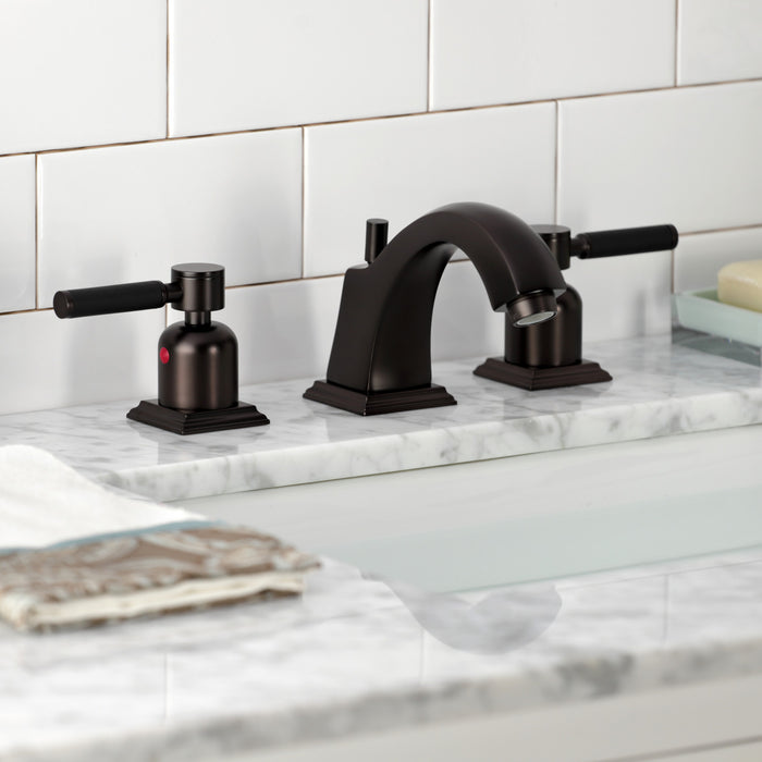 Kingston Brass FSC4685DKL Kaiser Widespread Bathroom Faucet with Brass Pop-Up Drain, Oil Rubbed Bronze