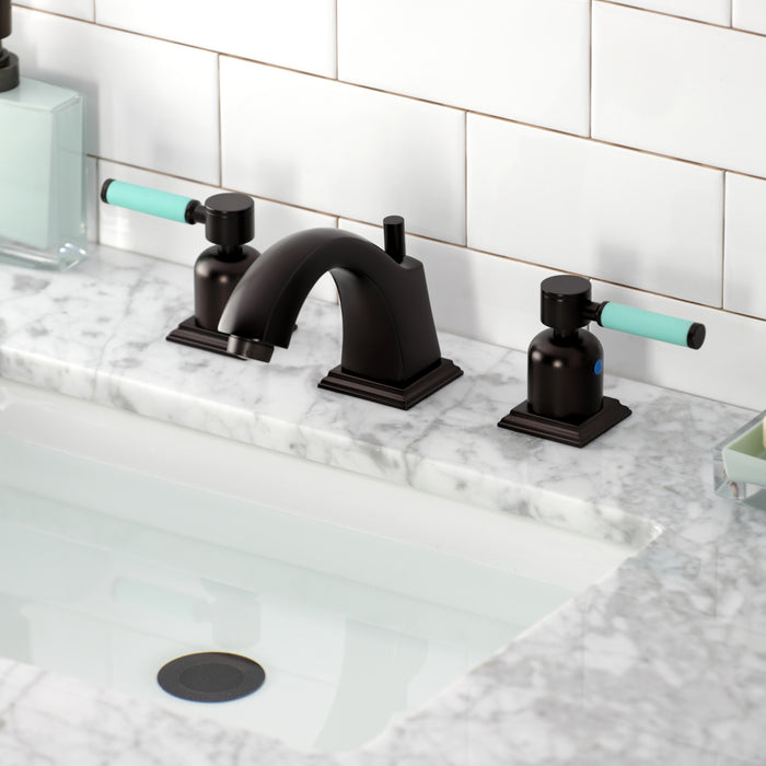 Kingston Brass FSC4685DKL Kaiser Widespread Bathroom Faucet with Brass Pop-Up Drain, Oil Rubbed Bronze