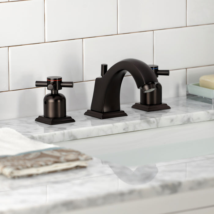 Kingston Brass FSC4685DX Concord Widespread Bathroom Faucet with Brass Pop-Up Drain, Oil Rubbed Bronze