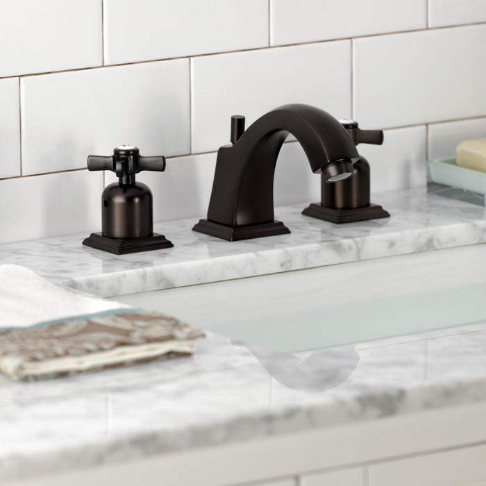 Kingston Brass FSC4685ZX Millennium Widespread Bathroom Faucet with Brass Pop-Up Drain, Oil Rubbed Bronze