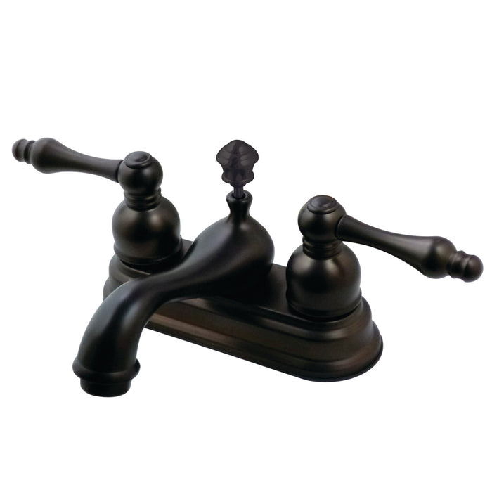 Kingston Brass FSY3605ACL American Classic Double-Handle 4" Centerset Bathroom Faucet with Pop-Up Drain, Oil Rubbed Bronze