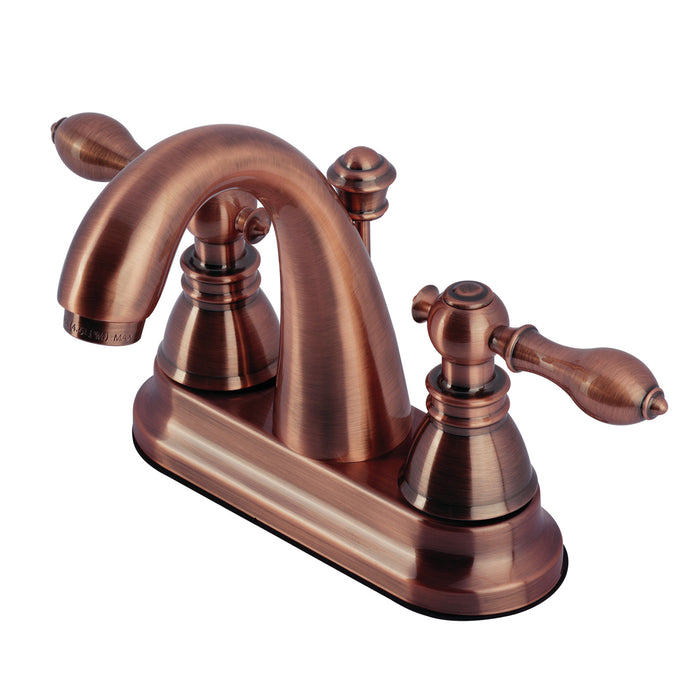Kingston Brass FSY561ACLAC American Classic Double-Handle 4" Centerset Bathroom Faucet with Pop-Up Drain, Antique Copper