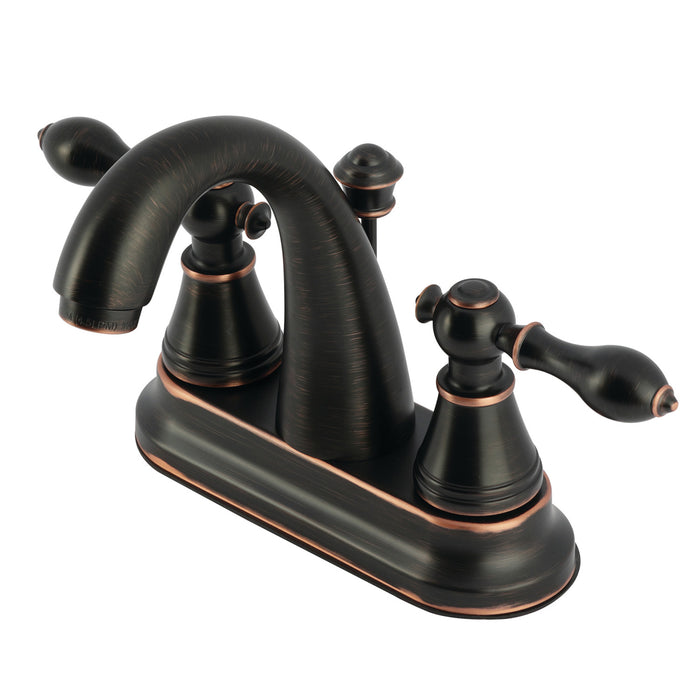Kingston Brass FSY7616AL English Classic Double-Handle 4" Centerset Bathroom Faucet with Pop-Up Drain, Naples Bronze