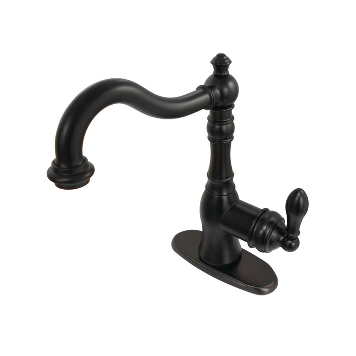 Kingston Brass FSY7705ACL American Classic Single-Handle 4" Centerset Bathroom Faucet with Push-Up Pop-Up, Oil Rubbed Bronze