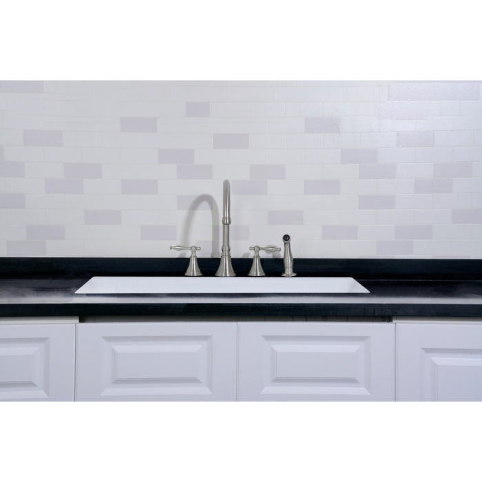 Gourmetier GCKUS362211 Towne 36" Cast Iron Single Bowl Undermount Kitchen Sink (4-Hole), White
