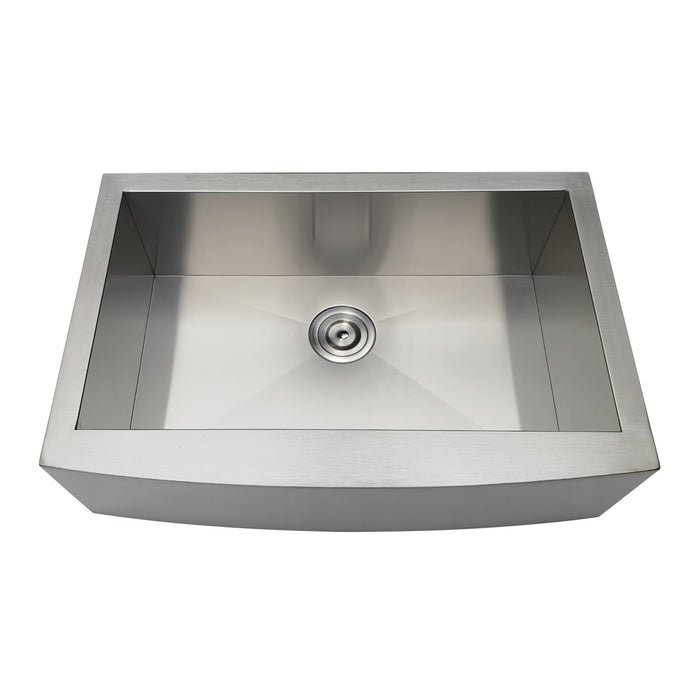 Gourmetier GKTSF30209 Uptowne 30" Stainless Steel Apron-Front Single Bowl Farmhouse Kitchen Sink with Strainer, Brushed