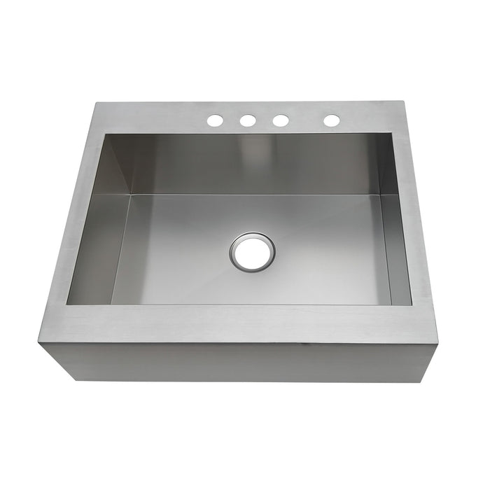 Gourmetier GKTSF302494 Edinburg 30" Stainless Steel Apron-Front Single Bowl Farmhouse Kitchen Sink, Brushed
