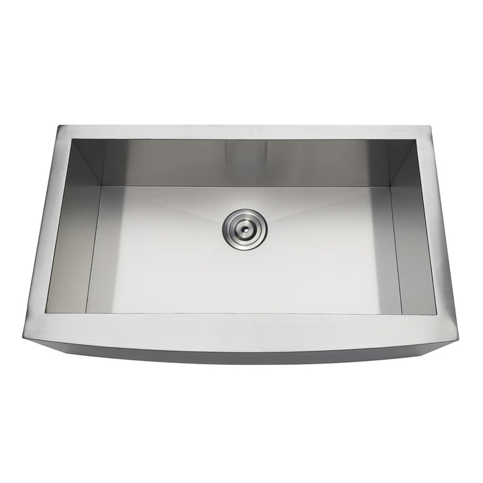 Gourmetier GKTSF33209 Uptowne 33" Stainless Steel Apron-Front Single Bowl Farmhouse Kitchen Sink with Strainer, Brushed