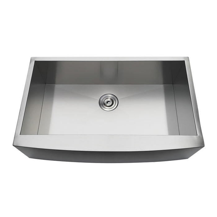 Gourmetier GKUSF33209 Uptowne 33" Stainless Steel Apron-Front Single Bowl Farmhouse Kitchen Sink with Strainer, Brushed
