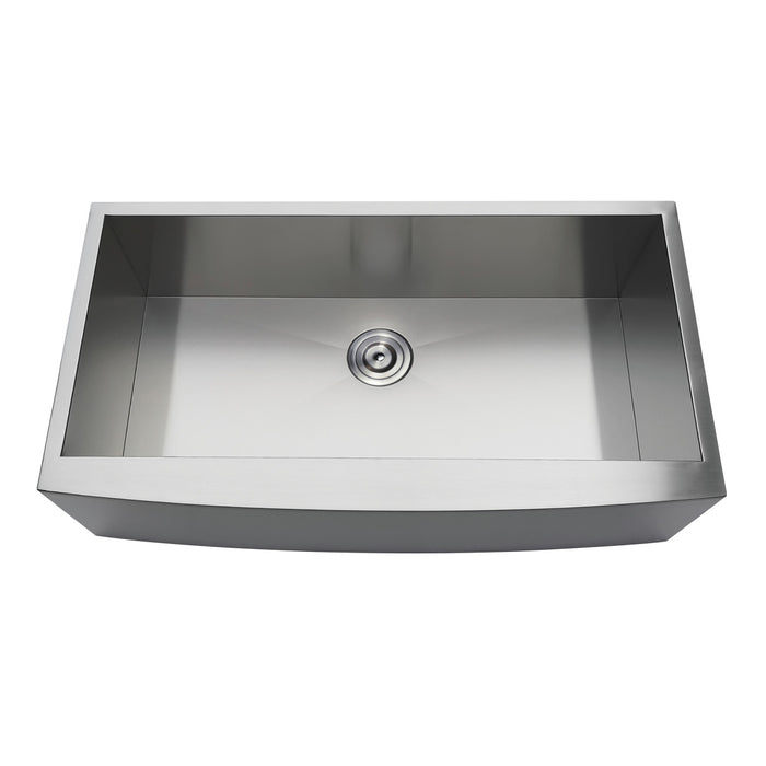Gourmetier GKUSF36209 Uptowne 36" Stainless Steel Apron-Front Single Bowl Farmhouse Kitchen Sink with Strainer, Brushed