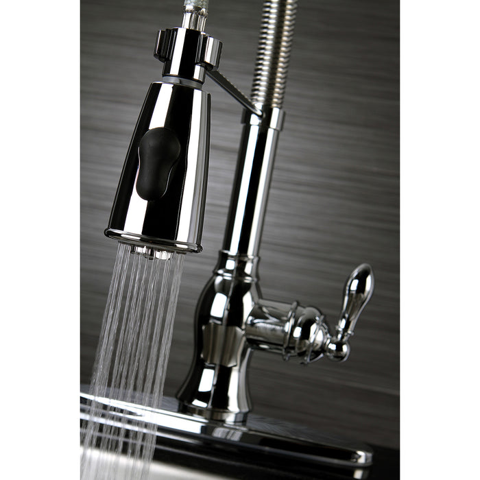Gourmetier GSY8891ACL American Classic Single-Handle Deck-Mount Pre-Rinse Kitchen Faucet, Polished Chrome