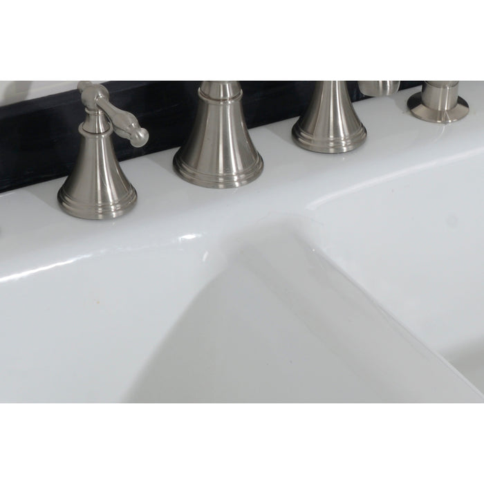 Gourmetier GT33229D4 Petra Galley 33" Cast Iron Self-Rimming Double Bowl Drop-In Kitchen Sink (4-Hole), White