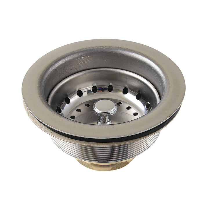 Kingston K121B Fresno 3-1/2" Stainless Steel Kitchen Sink Basket Strainer, Brushed Stainless Steel